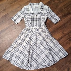 Stylish Black and White Plaid Dress